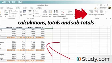 Creating an Outline in Excel