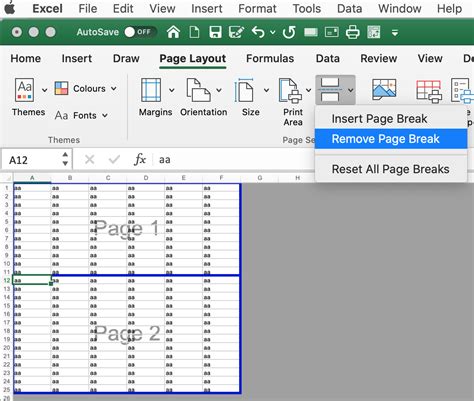 Excel Page Break Best Practices