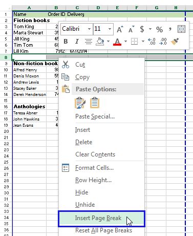 Excel Page Break Tips