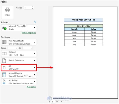 Excel Paper Size