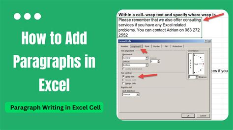 Excel Paragraph Formatting