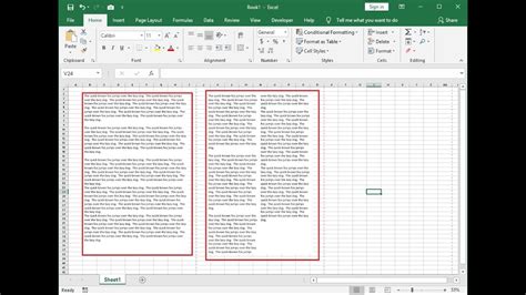 Excel Paragraph Formatting