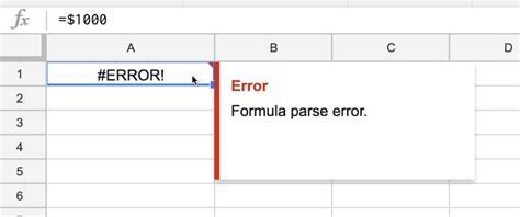 Excel parse error example 3