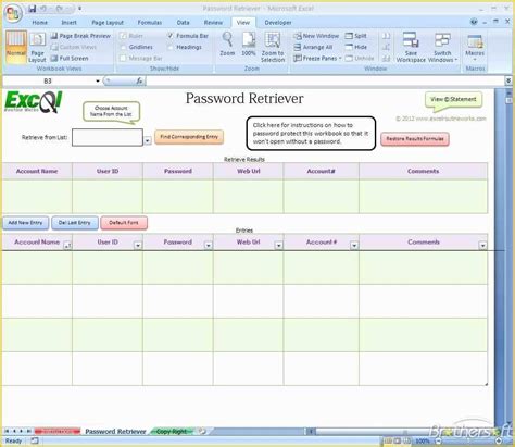 Excel Password Management