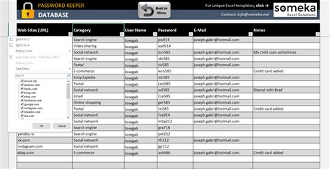 Excel Password Management Image