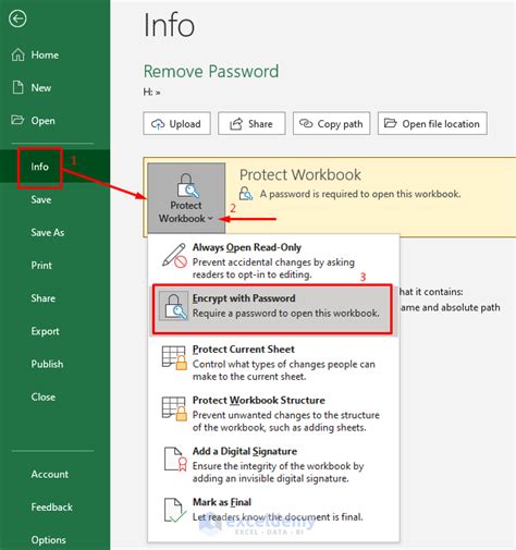 Excel built-in password removal