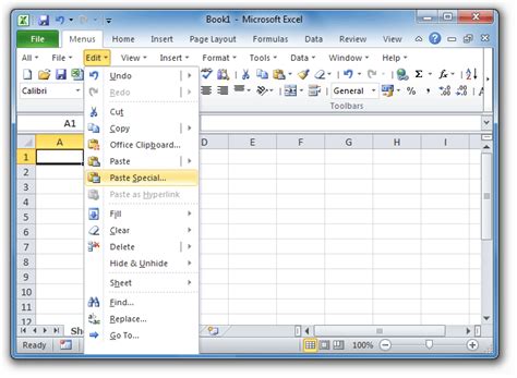 Excel paste special