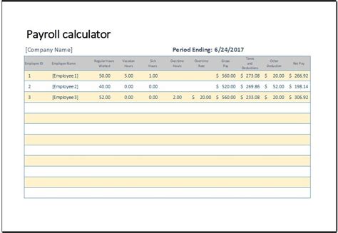 Excel Paycheck Calculator