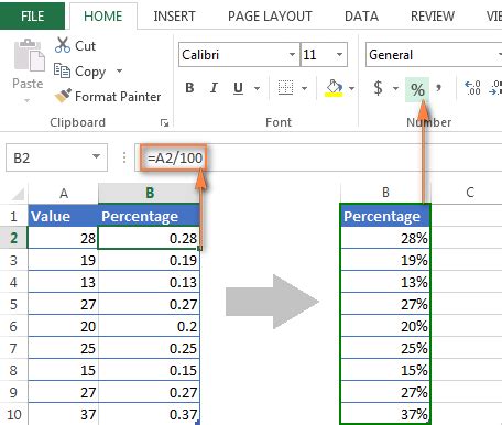 Excel Percentage Format