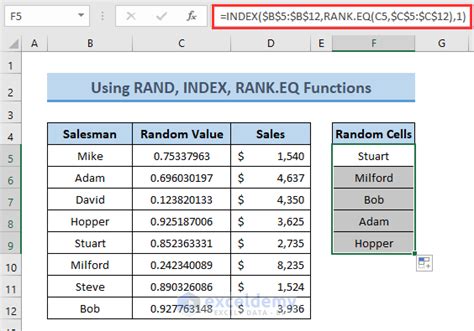 Excel Pick Random Cell