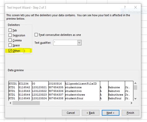 Excel Pipe Delimited Format