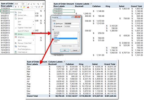 Excel Pivot Date Grouping Example 4