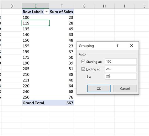 Excel Pivot Range Values