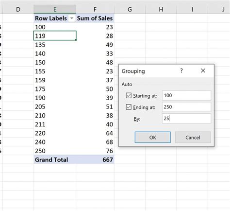 Excel Pivot Range Values Grouping