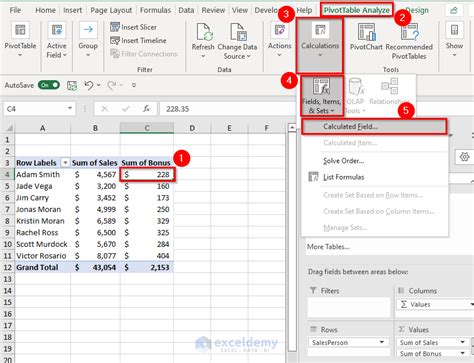 Excel Pivot Sum Example