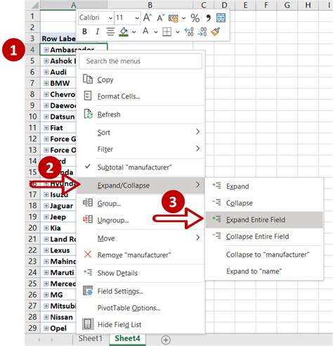 Excel Pivot Table Collapse Example