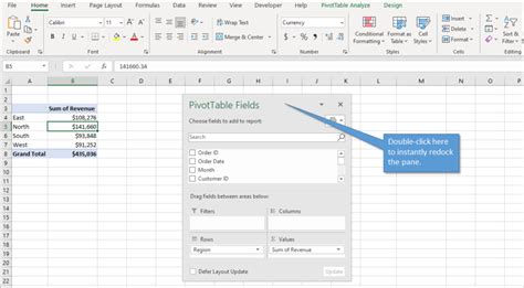 Excel Pivot Table Fields Pane