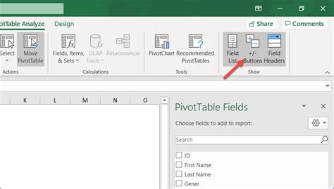 Excel Pivot Table Minimize All Button