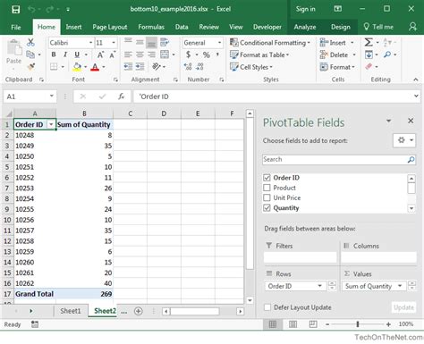 Excel Pivot Table Top 10 Filtering Example 10