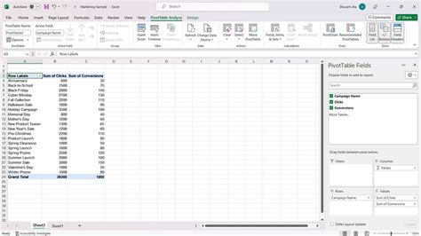 Excel PivotTable for Categorizing Data