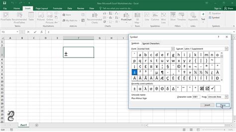 Excel Plus-Minus Symbol