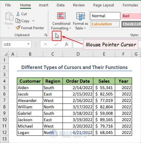 Excel Pointer Cursor