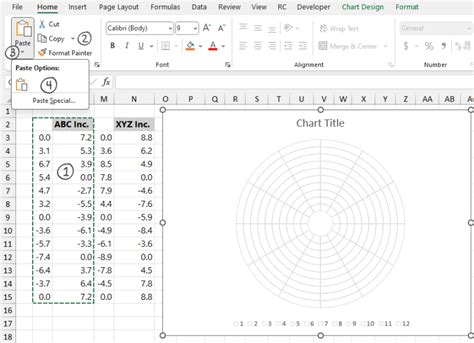 Excel polar plot