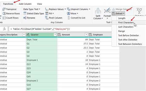 Power Query Character Extraction