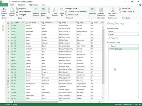 Excel Power Query Editor