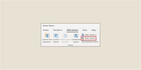 Excel Power Query Ranking