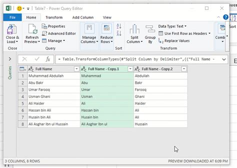 Sorting by Surname using Power Query