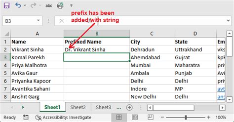 Excel prefix tips