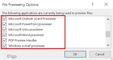 Excel Preview Outlook Fix