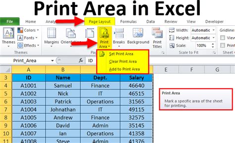 Excel Print Area Unprotected