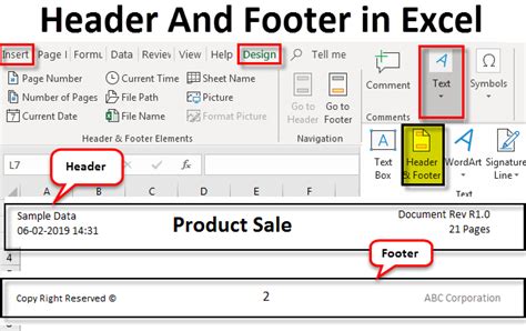 Excel Print Headers and Footers