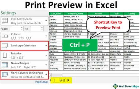 Excel Print Preview Size Discrepancies