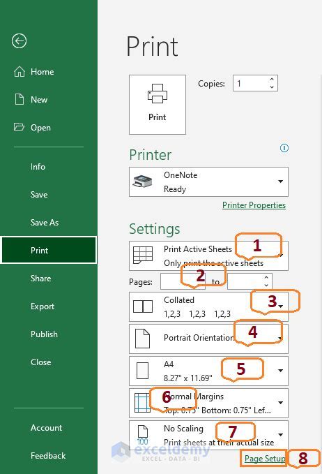 Excel Printer Drivers Options