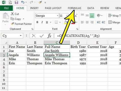 Excel printing formulas