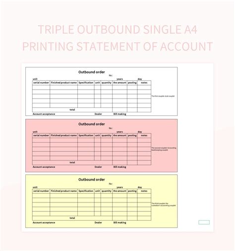 Excel printing templates