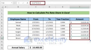 Excel Pro Rata Profit Distribution