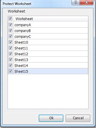 Protecting Multiple Sheets in Excel