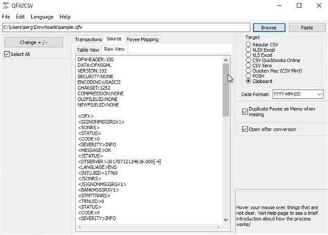 QFX File Format Example