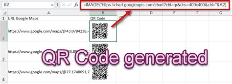 Excel QR code generator