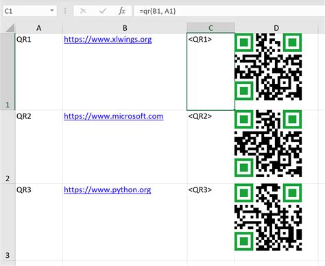 Excel QR Code Generator Method