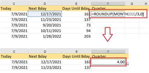 Excel Quarter Calculator