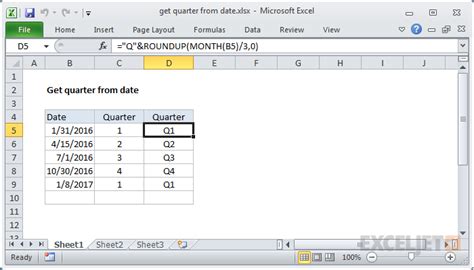 Excel Quarter Function