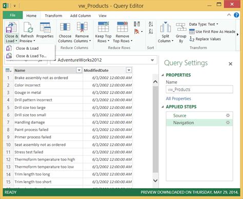 Excel Queries Example 10