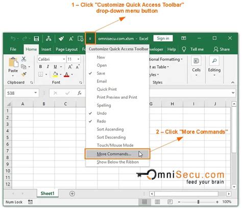 Excel Quick Access Toolbar Reset