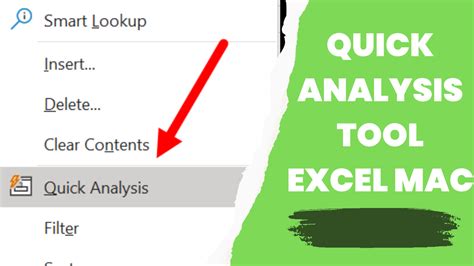 Excel Quick Analysis Tool