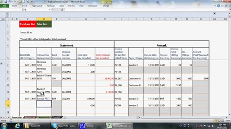 Excel QuickBooks Template